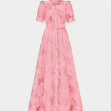 Elegante Vestido Maxi Celestine con Manga Abullonada para una Look Sofisticado