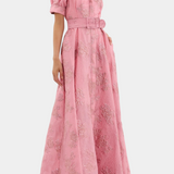 Elegante Vestido Maxi Celestine con Manga Abullonada para una Look Sofisticado