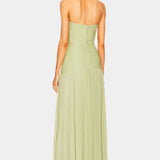Vestido Maxi de Malla Deia con Elegantes Mangas Acampanadas