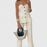 Conjunto Des Cuerpo sin Mangas y Piernas Anchas de Paesha para un Estilo Cómodo y Casual