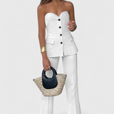 Conjunto Des Cuerpo sin Mangas y Piernas Anchas de Paesha para un Estilo Cómodo y Casual