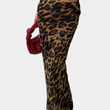 Elena Falda Maxi Slim con Elegante Estampado de Leopardo