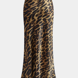 Elena Falda Maxi Slim con Elegante Estampado de Leopardo