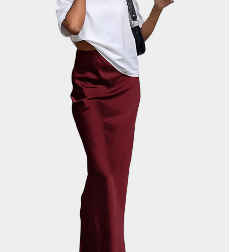 Fable Falda Maxi de Estilo Elegante con Diseño Liso y Acabado Pulido