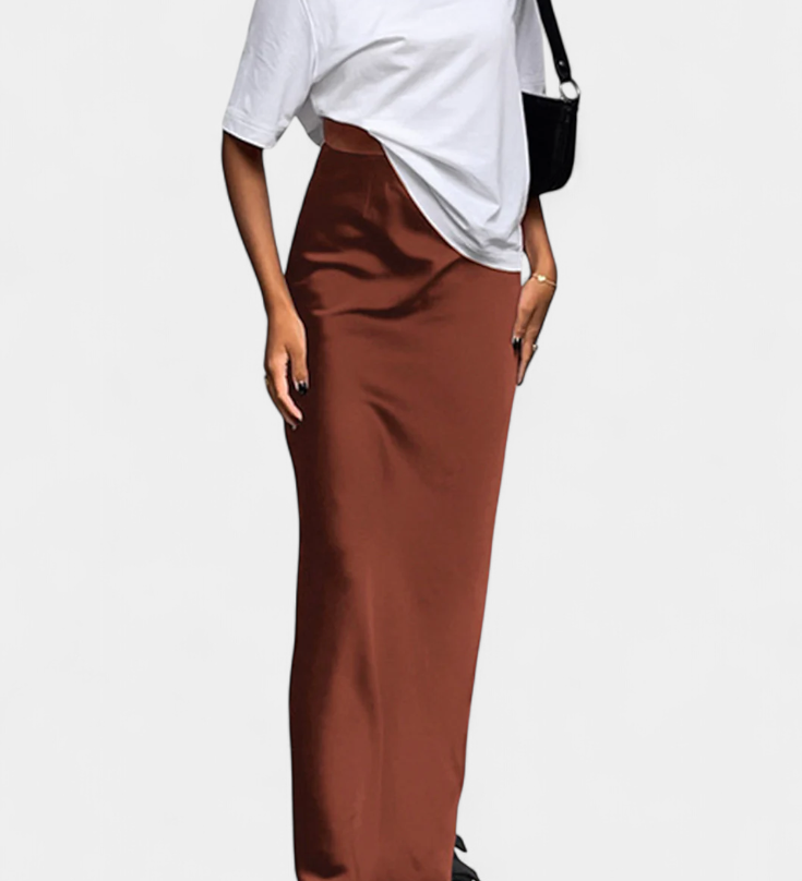 Fable Falda Maxi de Estilo Elegante con Diseño Liso y Acabado Pulido