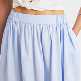 Yora Falda A-Line de Algodón con Cintura Elasticada y Bolsillos Elegantes