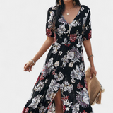 Elegante Vestido de Verano con Encantador Estampado Floral y Silueta Perfecta