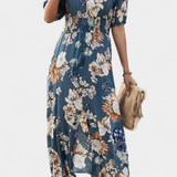 Elegante Vestido de Verano con Encantador Estampado Floral y Silueta Perfecta