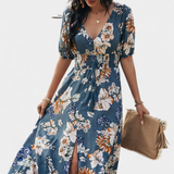Elegante Vestido de Verano con Encantador Estampado Floral y Silueta Perfecta