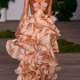 Vestido Juliette con Encantadores Volantes y Escote en Forma de Joya