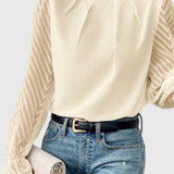 Blusa de Manga Longa Náutica Helga – Estilo Casual e Elegante