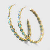 Pendientes Vintage de Ópalo Azul en Oro con Encanto Soñador