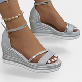Corinne Sandalias Ortopédicas con Plataforma Wedge y Brillante Acabado para Estilo y Comodidad