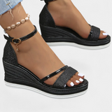 Corinne Sandalias Ortopédicas con Plataforma Wedge y Brillante Acabado para Estilo y Comodidad
