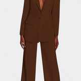 Conjunto de Blazer a Medida y Pantalones de Pierna Ancha de Estilo Elegante y Moderno