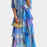 Carol Vestido Maxi Floral Acuarela - Elegante y Sofisticado para Todas las Ocasiones