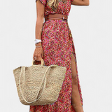 Vestido Boho de Verano Anfisa con Cinturón y Escote en V - Estilo y Comodidad en tu Look
