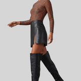 Elegantes Botas Negras por Encima de la Rodilla con Tacón Ancho para un Estilo Sofisticado