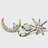 Elegantes Pendientes de Luna y Estrella en Oro para un Toque de Brillo y Encanto