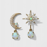 Elegantes Pendientes de Luna y Estrella en Oro para un Toque de Brillo y Encanto