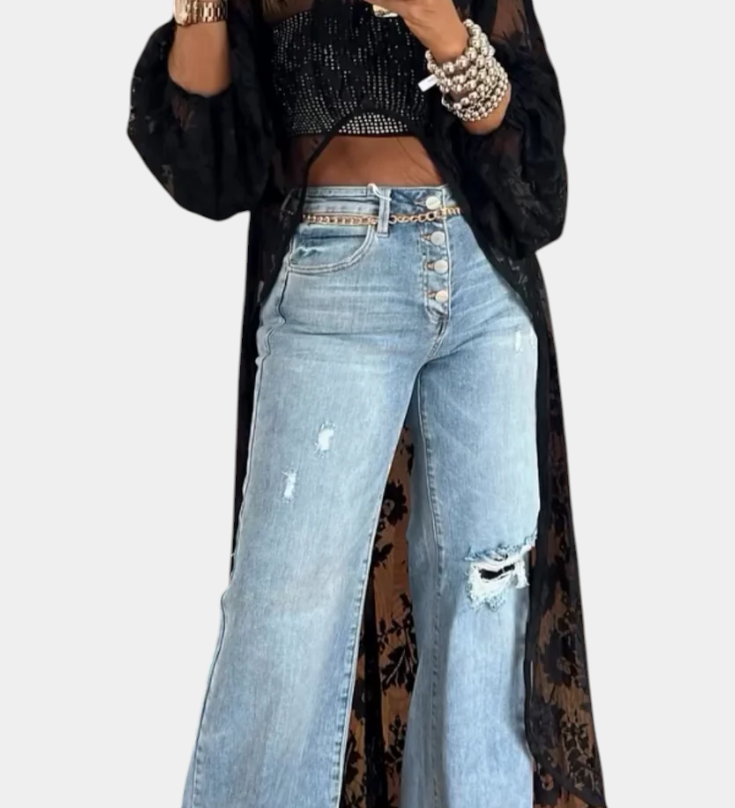 Elegante Top Maxi de Encaje Nyxelle para un Estilo Sofisticado