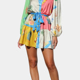 Vestido Mini Impreso en Múltiples Colores Fallon