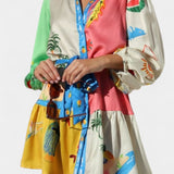 Vestido Mini Impreso en Múltiples Colores Fallon