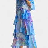 Carol Vestido Maxi Floral Acuarela - Elegante y Sofisticado para Todas las Ocasiones