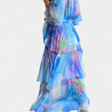 Carol Vestido Maxi Floral Acuarela - Elegante y Sofisticado para Todas las Ocasiones