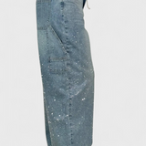 Dariya Jeans Cargo Balloon con Brillo y Elegantes Apliques de Pedrería