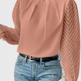 Blusa de Manga Longa Náutica Helga – Estilo Casual e Elegante