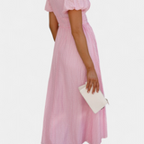 Vestido Maxi Mélia con Escote en V y Mangas Abullonadas - Elegancia y Comodidad para Cualquier Ocasión
