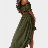 Elegante Conjunto de Dos Piezas con Diseño Sin Hombros Katja