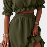 Elegante Conjunto de Dos Piezas con Diseño Sin Hombros Katja