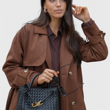 Elegante Bolsa Diaria de Tejido Índigo para un Estilo Único