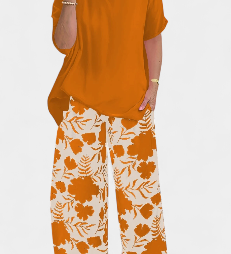 Aivy Conjunto Floral de Dos Piezas para un Estilo Relajado y Chic