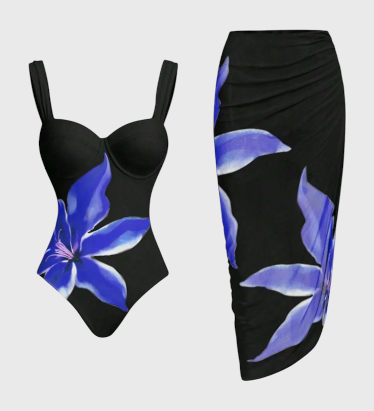 Sarah Conjunto de Baño de Dos Piezas con Diseño Floral Elegante