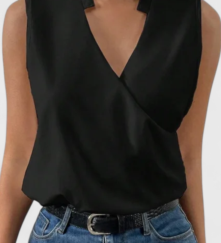 Yariela Top de Verano Suave con Elegante Escote en V