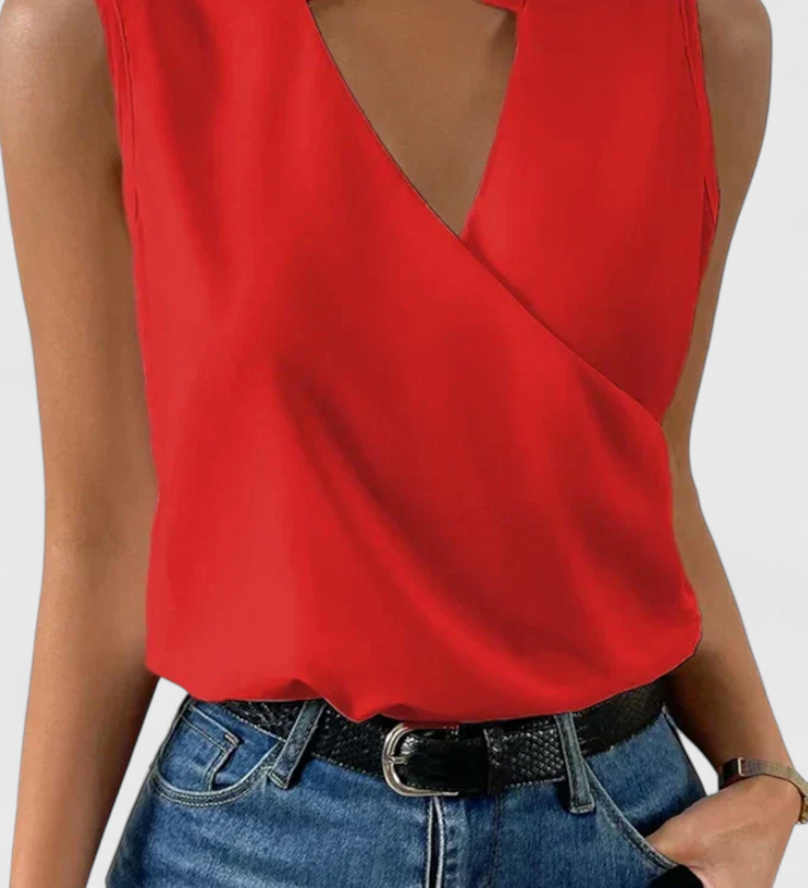 Yariela Top de Verano Suave con Elegante Escote en V