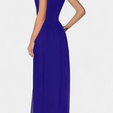 Vestido sin mangas Nadia Mono con transparencias frontales elegante y sofisticado