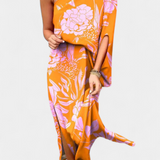 Carlena Vestido de Un Hombro con Encantador Estampado Romántico