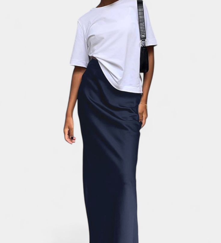 Fable Falda Maxi de Estilo Elegante con Diseño Liso y Acabado Pulido