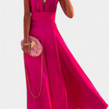 Salma Vestido A Línea de Estilo Minimalista con Estampado Elegante y Cuello en V