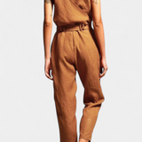 Maggie Mono Sin Mangas con Escote en V y Cintura Cruzada en Algodón, comoda y elegante