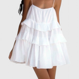Vianey Vestido Mini de Algodón y Lino Sin Espalda - Estilo Cómodo y Elegante para Tu Look Veraniego