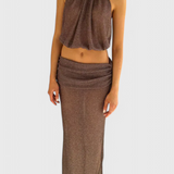 Conjunto de Dos Piezas Zhenya con Diseño Halter para un Estilo Completo