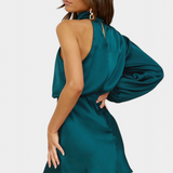 Mara Vestido Mini Drapado Asimétrico de Un Hombro para un Estilo Elegante