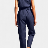 Maggie Mono Sin Mangas con Escote en V y Cintura Cruzada en Algodón, comoda y elegante