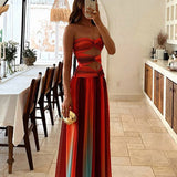Vestido Maxi Sin Tirantes Maisie de Corte A-Line – Elegancia y Estilo para Cualquier Ocasión