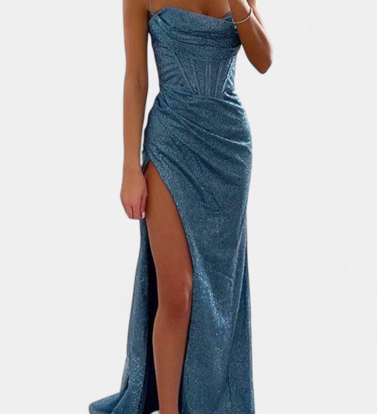 Vestido Armónico de Corpiño con Tirantes de Espagueti para un Estilo Chic y Elegante